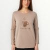 Γυναικεία Βαμβακερή Πιτζάμα Μινέρβα Coffee Latte/Μαύρο (90-52421)