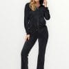 Γυναικείο Σετ Homewear Βελουτέ Lydia Creations Μαύρο (23632)