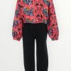 Σετ Παντελόνι Action Sportswear Κοραλί Εμπριμέ/Μαύρο (22430009)