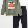 Σετ Φόρμας Funky Ανοιχτό Χακί/Μαύρο (225-317107-2)