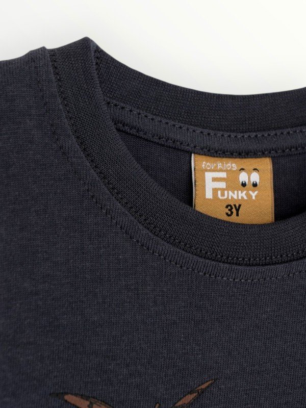 Μπλούζα Βαμβακερή Funky Ανθρακί (225-306123-1)