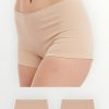 Σλιπ Μινέρβα Βαμβακερό Γυναικείο Invisible Boxer Μπεζ (90-81357) - Σετ 2 Τεμαχίων