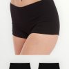 Σλιπ Μινέρβα Βαμβακερό Γυναικείο Invisible Boxer Μαύρο (90-81357) - Σετ 2 Τεμαχίων
