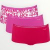 Σλιπάκια Sloggi GO Crush Short C3P Φουξ/Κόκκινο/Εμπριμέ (10219652-M020) - Σετ 3 Τεμαχίων