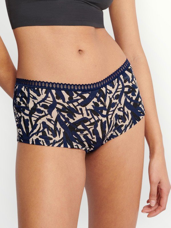 Σλιπάκια Sloggi GO Crush Short C3P Μπλε/Μαύρο/Εμπριμέ (10219653-M008) - Σετ 3 Τεμαχίων