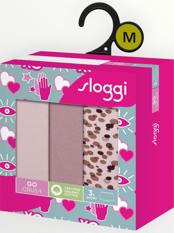 Σλιπάκια Sloggi GO Crush Short C3P Μπεζ/Μόκα/Animal (10219653-V001) - Σετ 3 Τεμαχίων