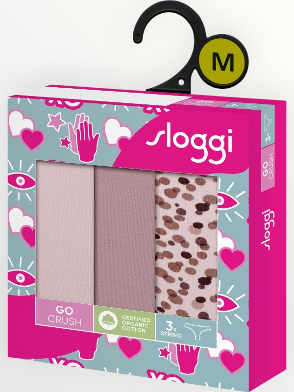 Σλιπάκια Sloggi GO Crush String C3P Μπεζ/Μόκα/Animal (10219686-V001) - Σετ 3 Τεμαχίων