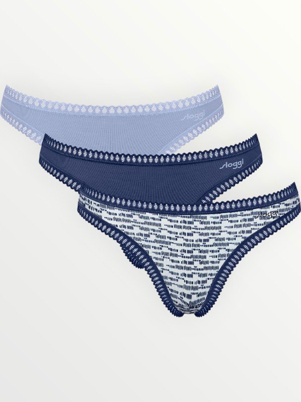 Σλιπάκια Sloggi GO Crush String C3P Μαρίν/Σιέλ/Εμπριμέ (10219704-V003) - Σετ 3 Τεμαχίων