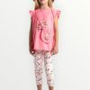 Σετ Κολάν Εβίτα Ροζ Νέον/Εκρού Εμπριμέ (254265)