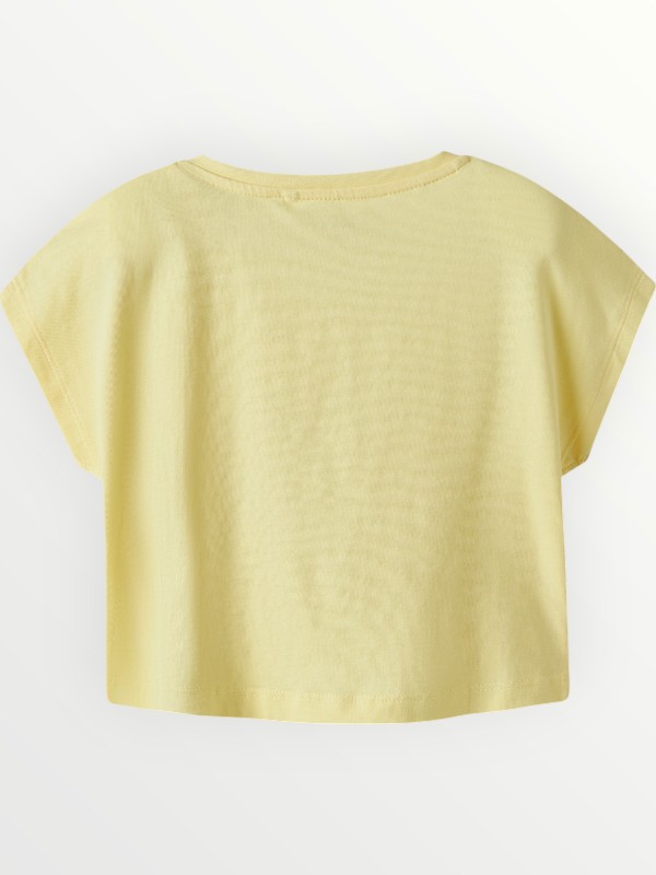 Μπλούζα Crop Top Βαμβακερή Name It Κίτρινο (13215793)