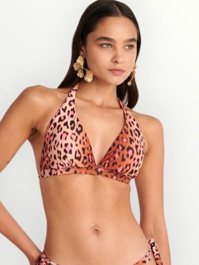 Blu4u Τρίγωνο Bikini Top ‘Fashion Solids’ Cup D Μπεζ-Ροζ Λεοπάρ (25366286)