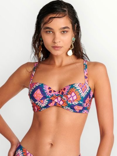 Blu4u Strapless Bikini Top ‘diamond Frame’ Cup D Ροζ Εμπριμέ (25366358)