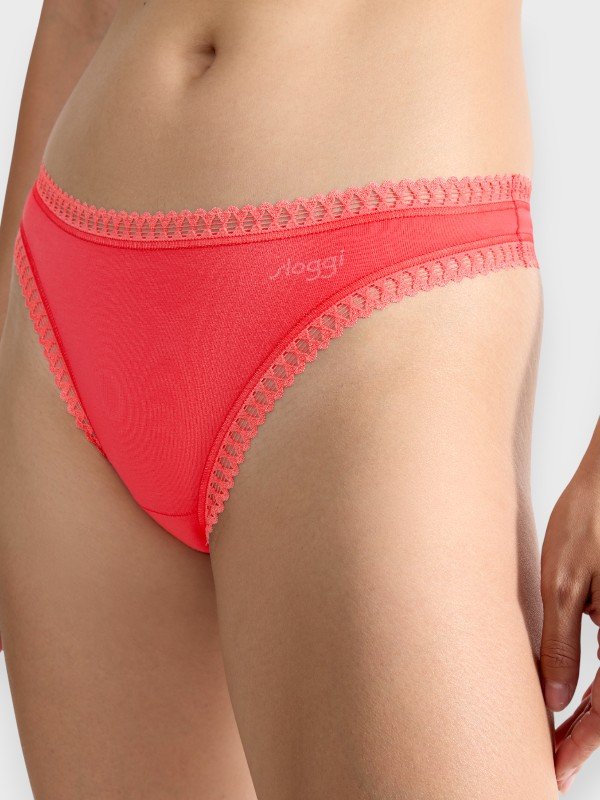 Σλιπάκια Sloggi GO Crush String C3P Κίτρινο/Κοραλί/Εμπριμέ (10219704-V015) - Σετ 3 Τεμαχίων
