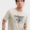 JJ Rebel Ανδρικό T-Shirt Λευκό Μελανζέ (12290797)