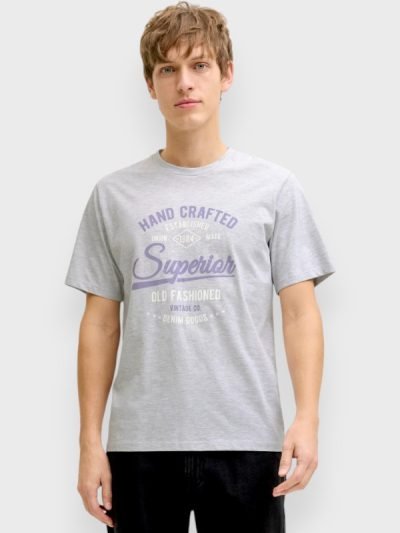 JJ Rebel Ανδρικό T-Shirt Γκρι Μελανζέ (12294600)