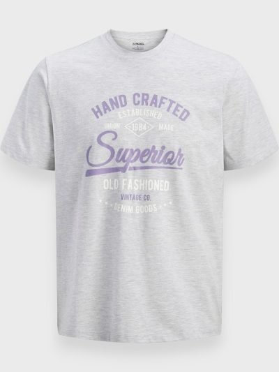JJ Rebel Ανδρικό T-Shirt Γκρι Μελανζέ (12294600)