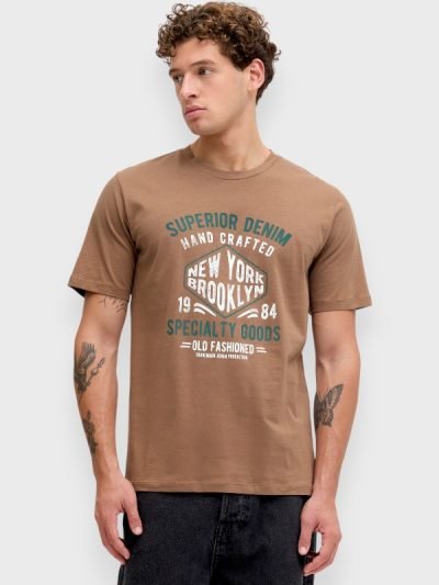 JJ Rebel Ανδρικό T-Shirt Μόκα (12294600)