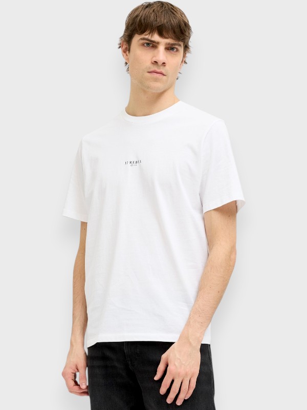 JJ Rebel Ανδρικό T-Shirt Λευκό (12270985)