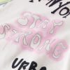 Μπλούζα Βαμβακερή Name It Εκρού Stay Strong (13254523)