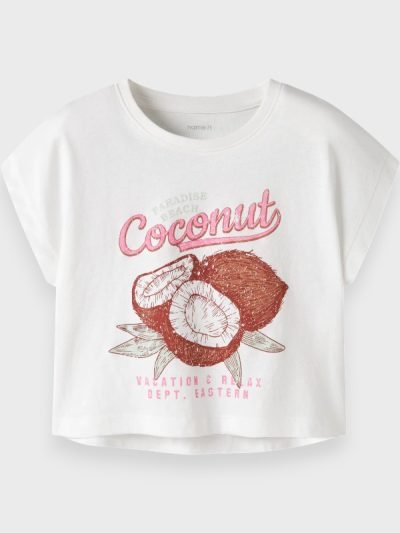 Μπλούζα Crop Top Βαμβακερή Name It Λευκό (13215793)