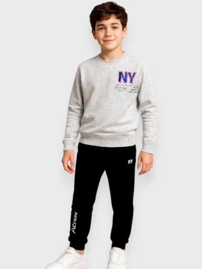 Σετ Φόρμας Action Sportswear Γκρι Μελανζέ/Μαύρο (12610011)